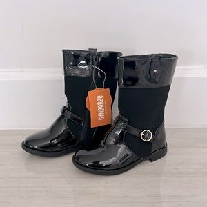 Gymboree Black Faux Leather Tall Boots 9